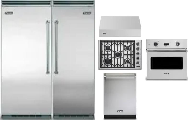 6 Piece Package Includes Refrigerator, Freezer, Cooktop, Wall Oven, Hood And Dishwasher