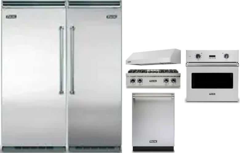 6 Piece Package Includes Refrigerator, Freezer, Cooktop, Wall Oven, Hood And Dishwasher