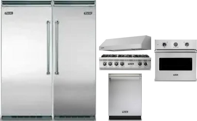 6 Piece Package Includes Refrigerator, Freezer, Cooktop, Wall Oven, Hood And Dishwasher