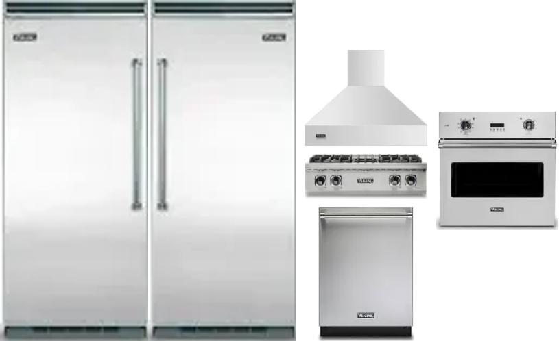 6 Piece Package Includes Refrigerator, Freezer, Cooktop, Wall Oven, Hood And Dishwasher