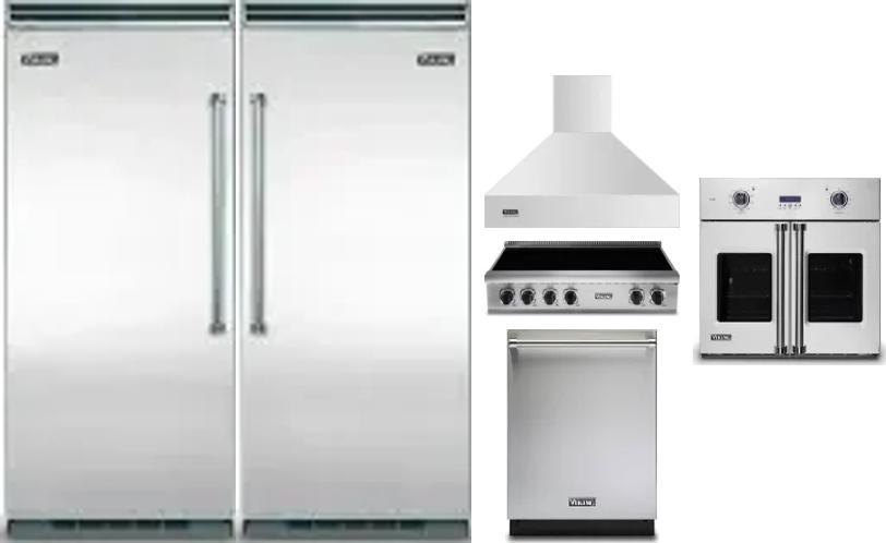 6 Piece Package Includes Refrigerator, Freezer, Cooktop, Wall Oven, Hood And Dishwasher