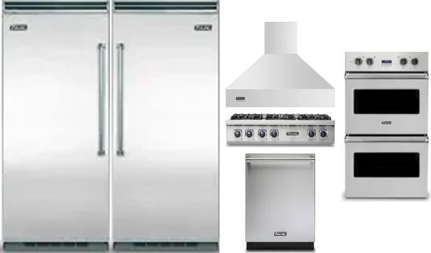 6 Piece Package Includes Refrigerator, Freezer, Cooktop, Wall Oven, Hood And Dishwasher