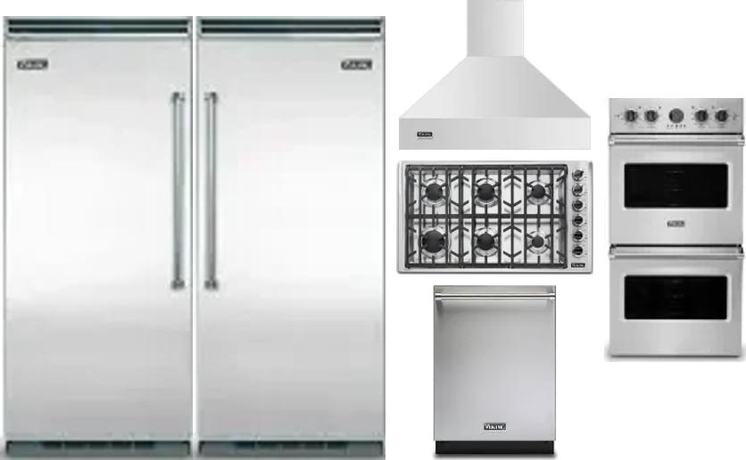 6 Piece Package Includes Refrigerator, Freezer, Cooktop, Wall Oven, Hood And Dishwasher