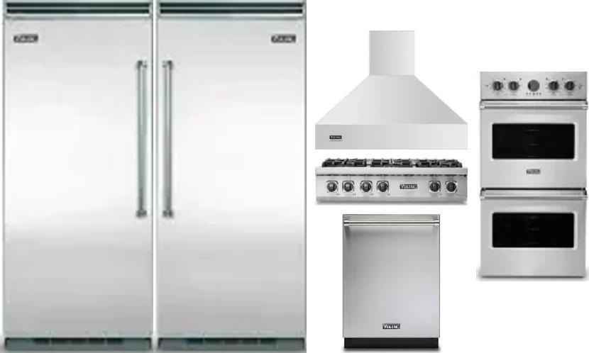 6 Piece Package Includes Refrigerator, Freezer, Cooktop, Wall Oven, Hood And Dishwasher