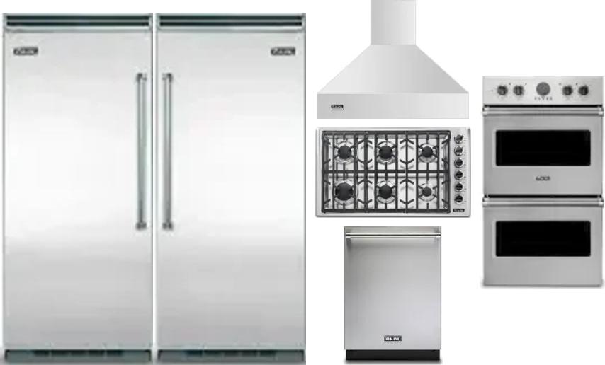 6 Piece Package Includes Refrigerator, Freezer, Cooktop, Wall Oven, Hood And Dishwasher