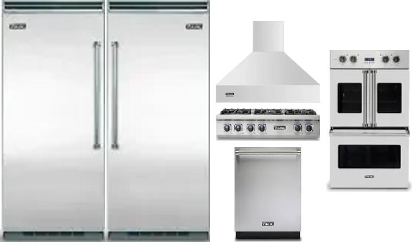 6 Piece Package Includes Refrigerator, Freezer, Cooktop, Wall Oven, Hood And Dishwasher