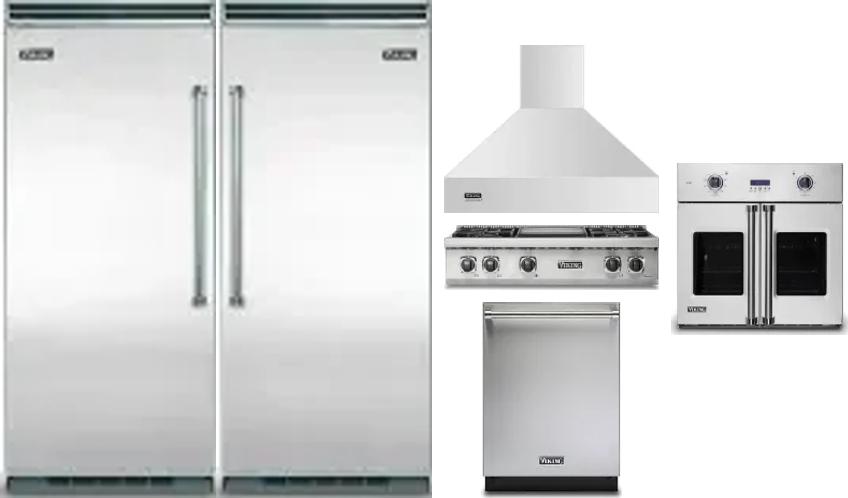 6 Piece Package Includes Refrigerator, Freezer, Cooktop, Wall Oven, Hood And Dishwasher