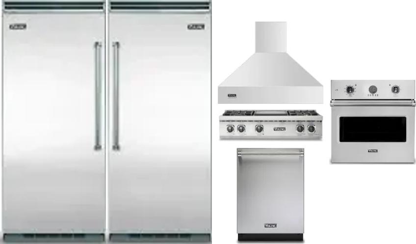 6 Piece Package Includes Refrigerator, Freezer, Cooktop, Wall Oven, Hood And Dishwasher