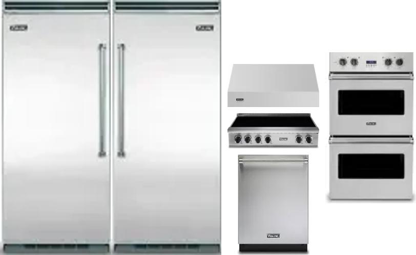 6 Piece Package Includes Refrigerator, Freezer, Cooktop, Wall Oven, Hood And Dishwasher