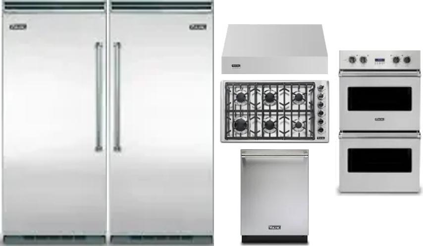 6 Piece Package Includes Refrigerator, Freezer, Cooktop, Wall Oven, Hood And Dishwasher