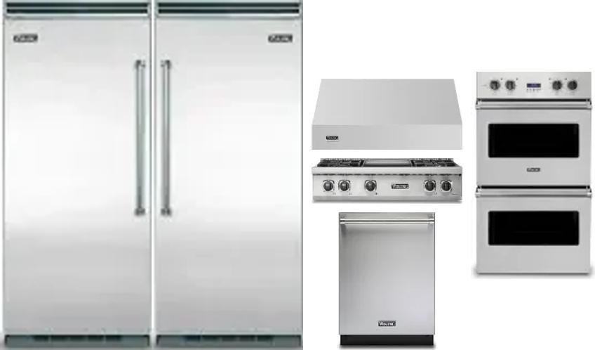 6 Piece Package Includes Refrigerator, Freezer, Cooktop, Wall Oven, Hood And Dishwasher