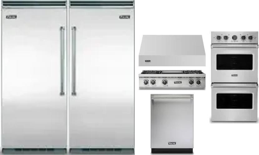 6 Piece Package Includes Refrigerator, Freezer, Cooktop, Wall Oven, Hood And Dishwasher
