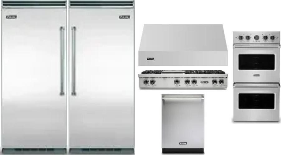 6 Piece Package Includes Refrigerator, Freezer, Cooktop, Wall Oven, Hood And Dishwasher