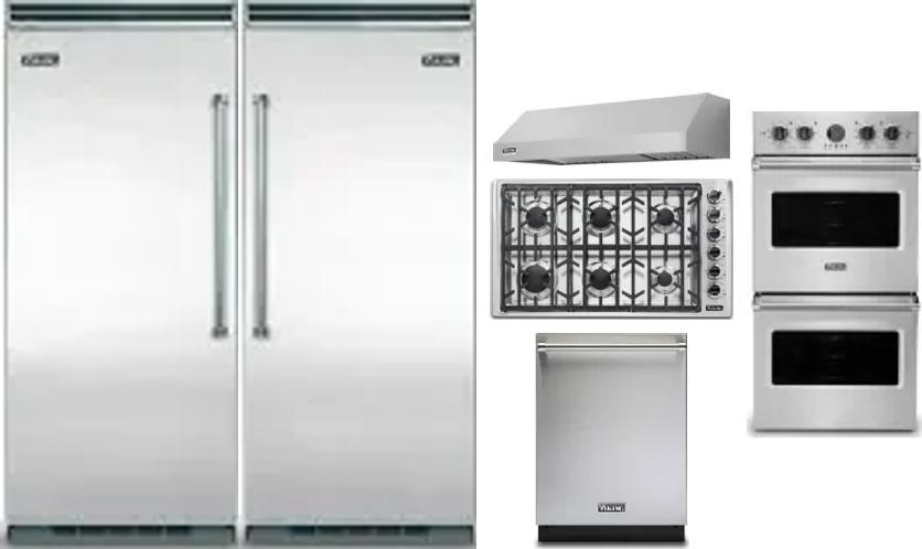 6 Piece Package Includes Refrigerator, Freezer, Cooktop, Wall Oven, Hood And Dishwasher