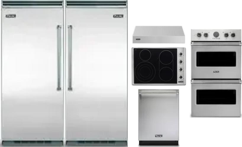 6 Piece Package Includes Refrigerator, Freezer, Cooktop, Wall Oven, Hood And Dishwasher
