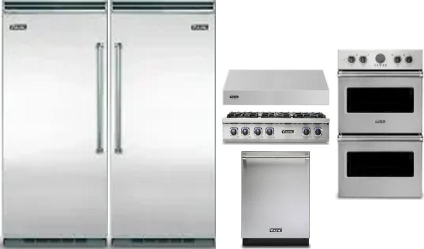 6 Piece Package Includes Refrigerator, Freezer, Cooktop, Wall Oven, Hood And Dishwasher