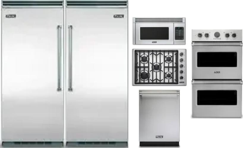 6 Piece Package Includes Refrigerator, Freezer, Cooktop, Wall Oven, Microwave And Dishwasher