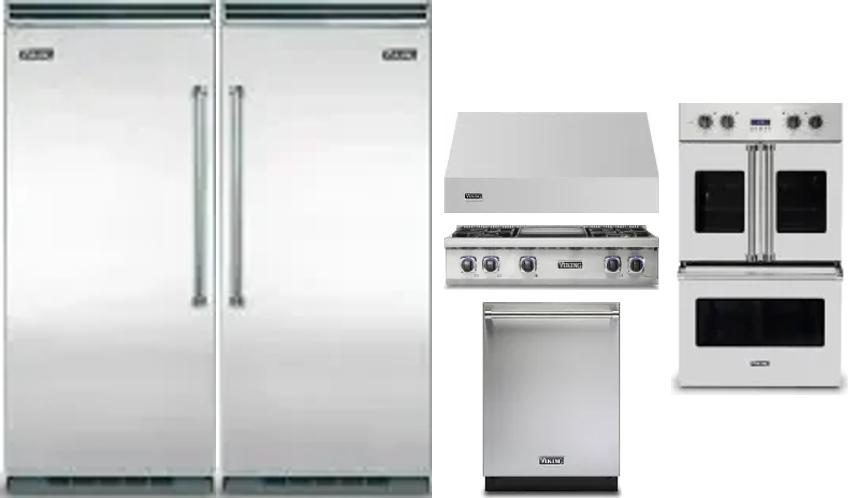 6 Piece Package Includes Refrigerator, Freezer, Cooktop, Wall Oven, Hood And Dishwasher