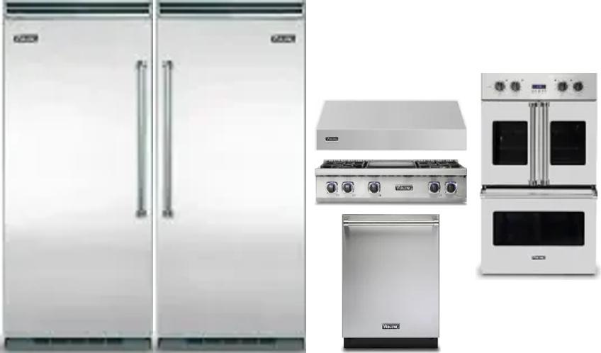 6 Piece Package Includes Refrigerator, Freezer, Cooktop, Wall Oven, Hood And Dishwasher