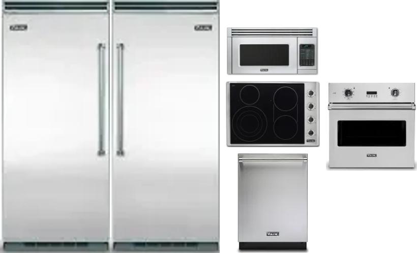 6 Piece Package Includes Refrigerator, Freezer, Cooktop, Wall Oven, Microwave And Dishwasher