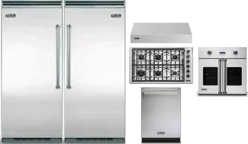 6 Piece Package Includes Refrigerator, Freezer, Cooktop, Wall Oven, Hood And Dishwasher