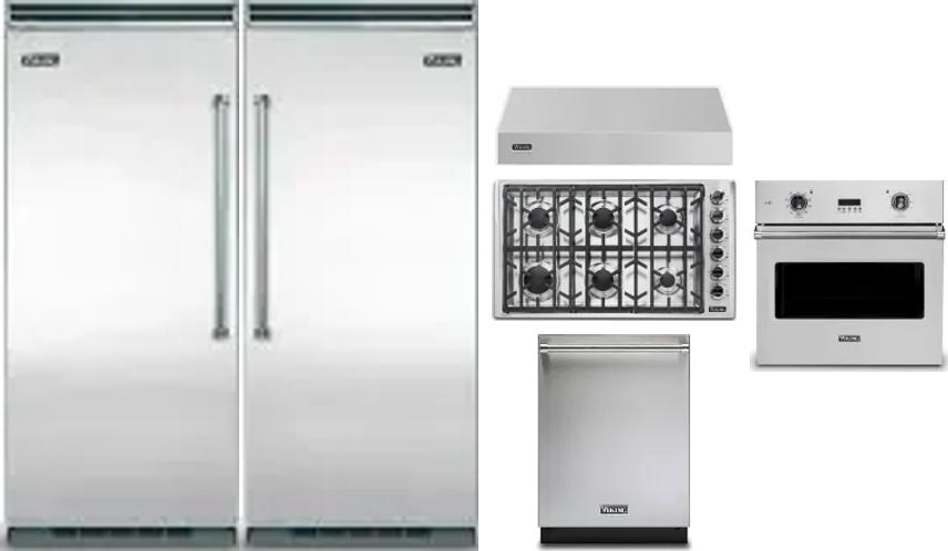 6 Piece Package Includes Refrigerator, Freezer, Cooktop, Wall Oven, Hood And Dishwasher