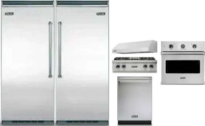 6 Piece Package Includes Refrigerator, Freezer, Cooktop, Wall Oven, Hood And Dishwasher