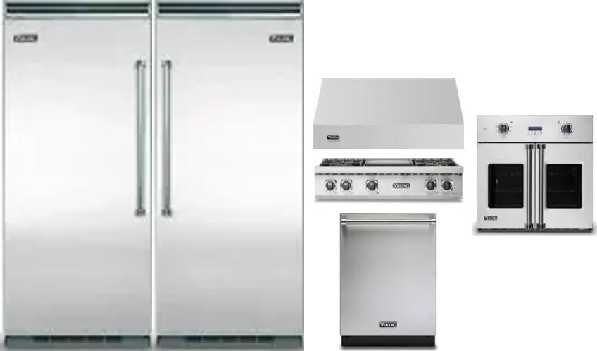 6 Piece Package Includes Refrigerator, Freezer, Cooktop, Wall Oven, Hood And Dishwasher