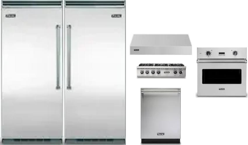 6 Piece Package Includes Refrigerator, Freezer, Cooktop, Wall Oven, Hood And Dishwasher