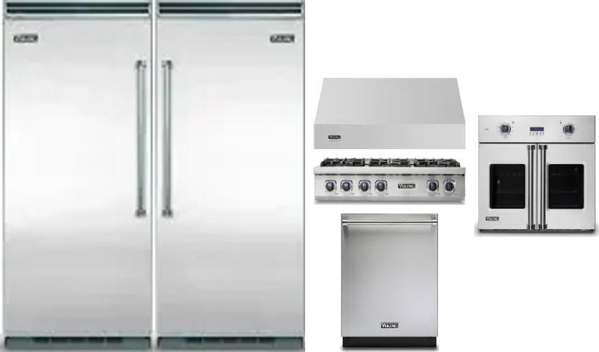 6 Piece Package Includes Refrigerator, Freezer, Cooktop, Wall Oven, Hood And Dishwasher