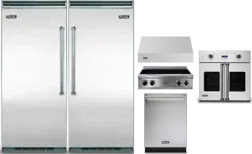 6 Piece Package Includes Refrigerator, Freezer, Cooktop, Wall Oven, Hood And Dishwasher