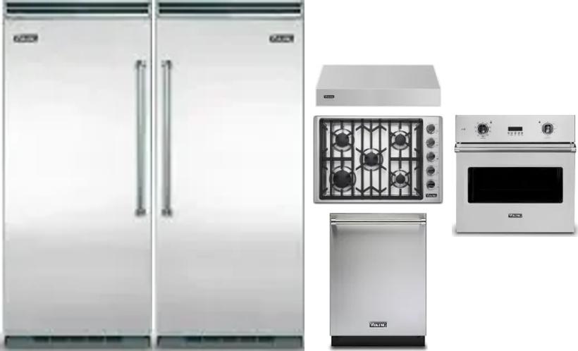 6 Piece Package Includes Refrigerator, Freezer, Cooktop, Wall Oven, Hood And Dishwasher