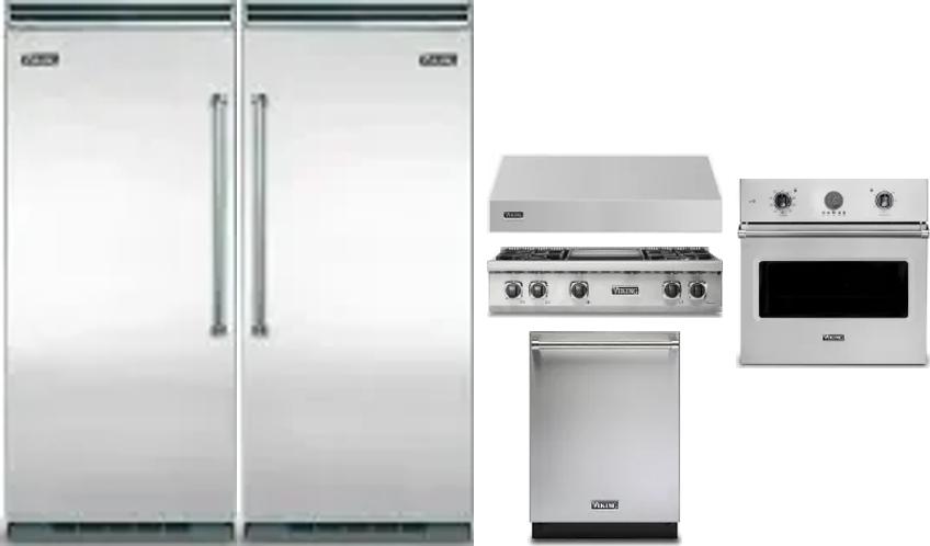 6 Piece Package Includes Refrigerator, Freezer, Cooktop, Wall Oven, Hood And Dishwasher