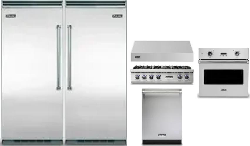 6 Piece Package Includes Refrigerator, Freezer, Cooktop, Wall Oven, Hood And Dishwasher