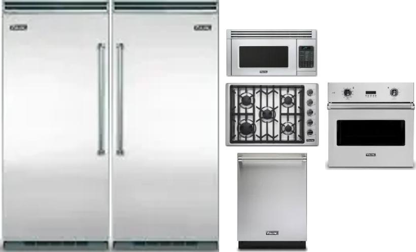 6 Piece Package Includes Refrigerator, Freezer, Cooktop, Wall Oven, Microwave And Dishwasher