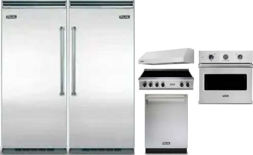 6 Piece Package Includes Refrigerator, Freezer, Cooktop, Wall Oven, Hood And Dishwasher