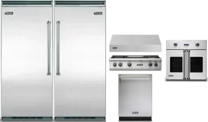 6 Piece Package Includes Refrigerator, Freezer, Cooktop, Wall Oven, Hood And Dishwasher