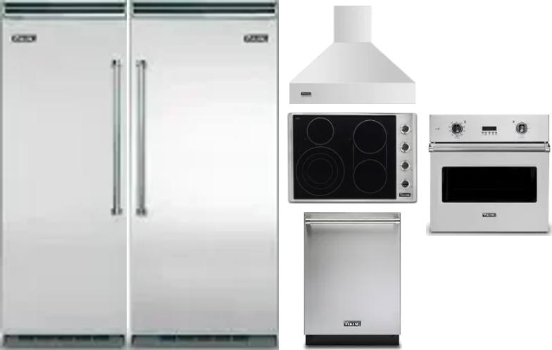 6 Piece Package Includes Refrigerator, Freezer, Cooktop, Wall Oven, Hood And Dishwasher