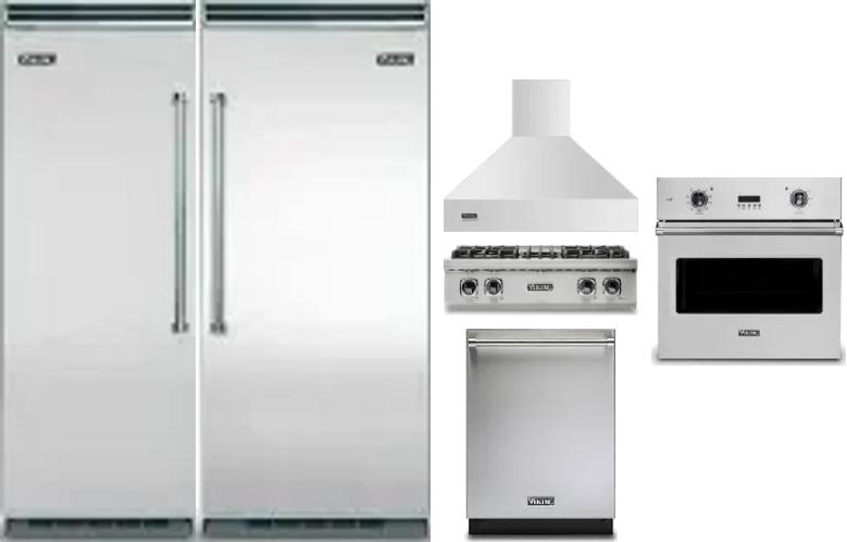 6 Piece Package Includes Refrigerator, Freezer, Cooktop, Wall Oven, Hood And Dishwasher
