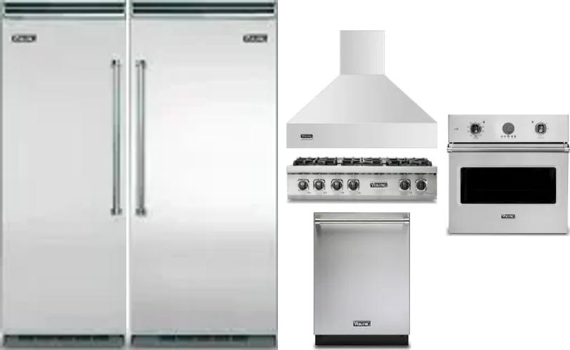 6 Piece Package Includes Refrigerator, Freezer, Cooktop, Wall Oven, Hood And Dishwasher
