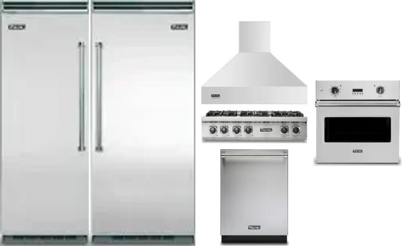 6 Piece Package Includes Refrigerator, Freezer, Cooktop, Wall Oven, Hood And Dishwasher