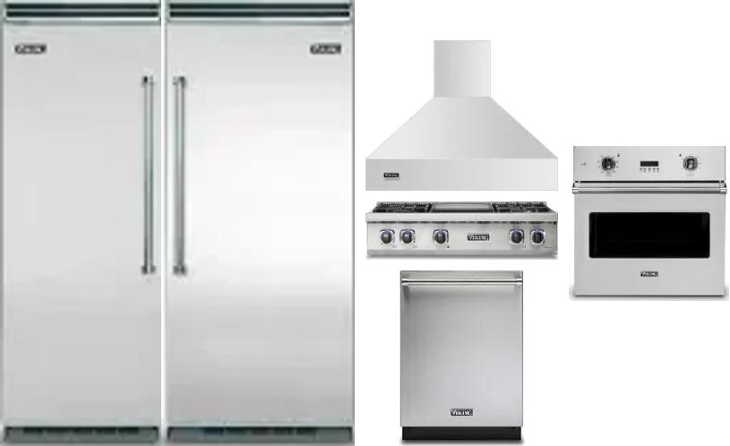 6 Piece Package Includes Refrigerator, Freezer, Cooktop, Wall Oven, Hood And Dishwasher