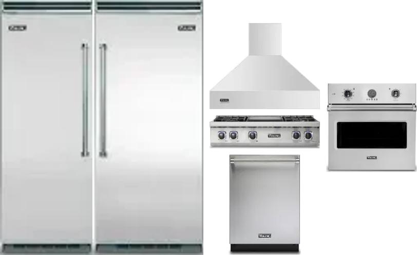 6 Piece Package Includes Refrigerator, Freezer, Cooktop, Wall Oven, Hood And Dishwasher