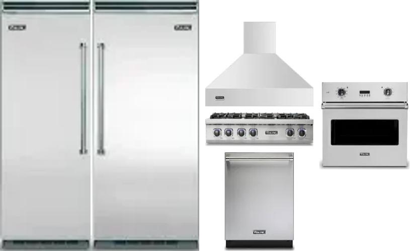 6 Piece Package Includes Refrigerator, Freezer, Cooktop, Wall Oven, Hood And Dishwasher