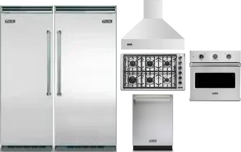 6 Piece Package Includes Refrigerator, Freezer, Cooktop, Wall Oven, Hood And Dishwasher