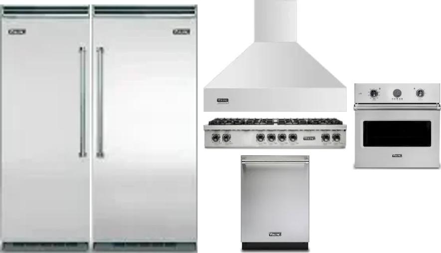 6 Piece Package Includes Refrigerator, Freezer, Cooktop, Wall Oven, Hood And Dishwasher
