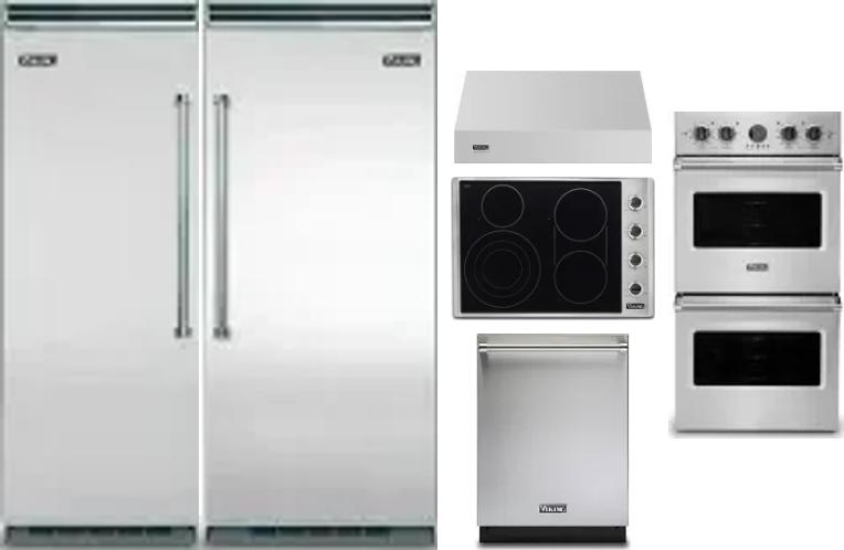 6 Piece Package Includes Refrigerator, Freezer, Cooktop, Wall Oven, Hood And Dishwasher
