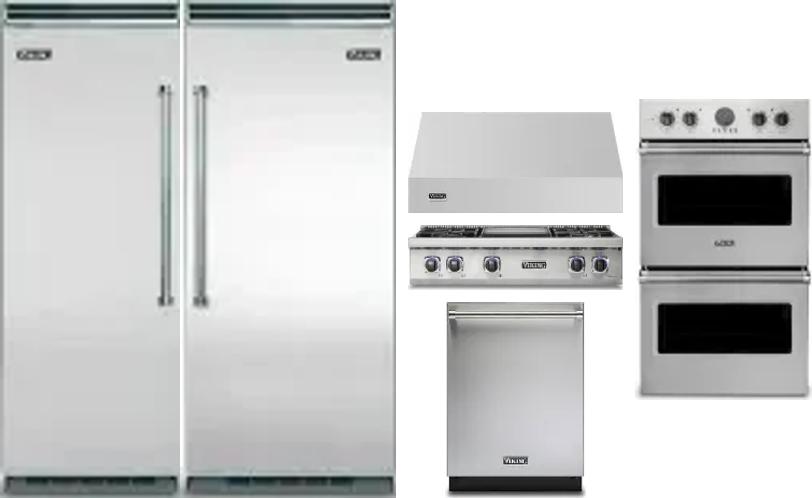 6 Piece Package Includes Refrigerator, Freezer, Cooktop, Wall Oven, Hood And Dishwasher