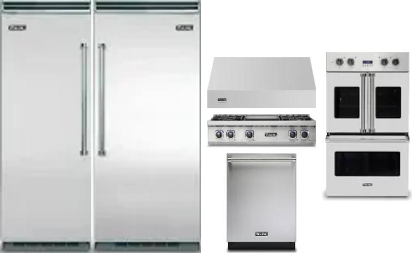 6 Piece Package Includes Refrigerator, Freezer, Cooktop, Wall Oven, Hood And Dishwasher