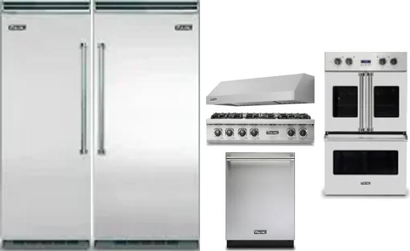 6 Piece Package Includes Refrigerator, Freezer, Cooktop, Wall Oven, Hood And Dishwasher